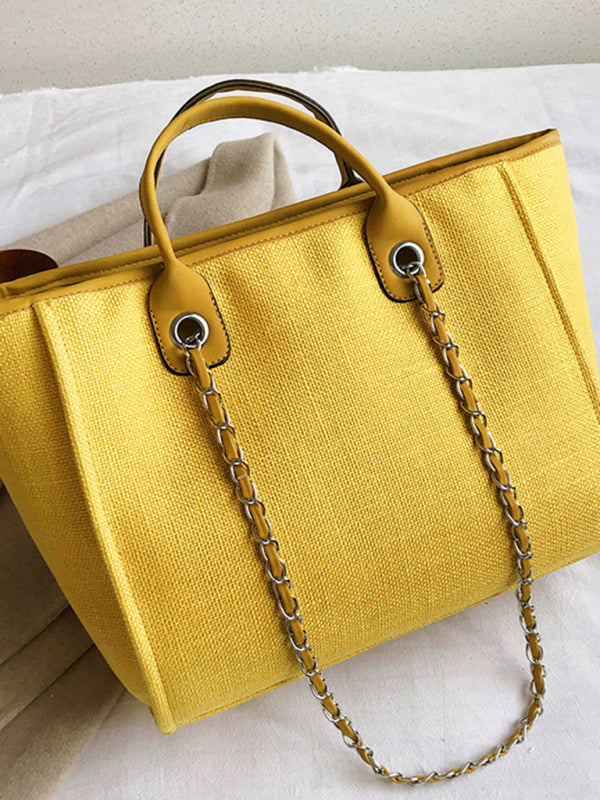 Bucket women's bag large capacity portable single shoulder diagonal chain tote bag - Hiccupzz