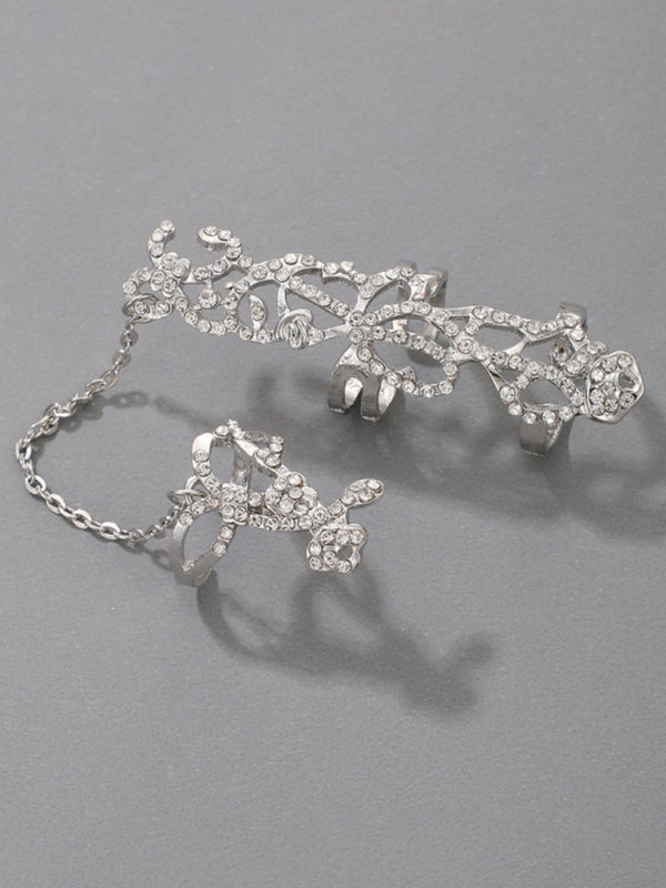 Exaggerated personality ring flower chain temperament fashion hollow carved with ring jewelry - Hiccupzz