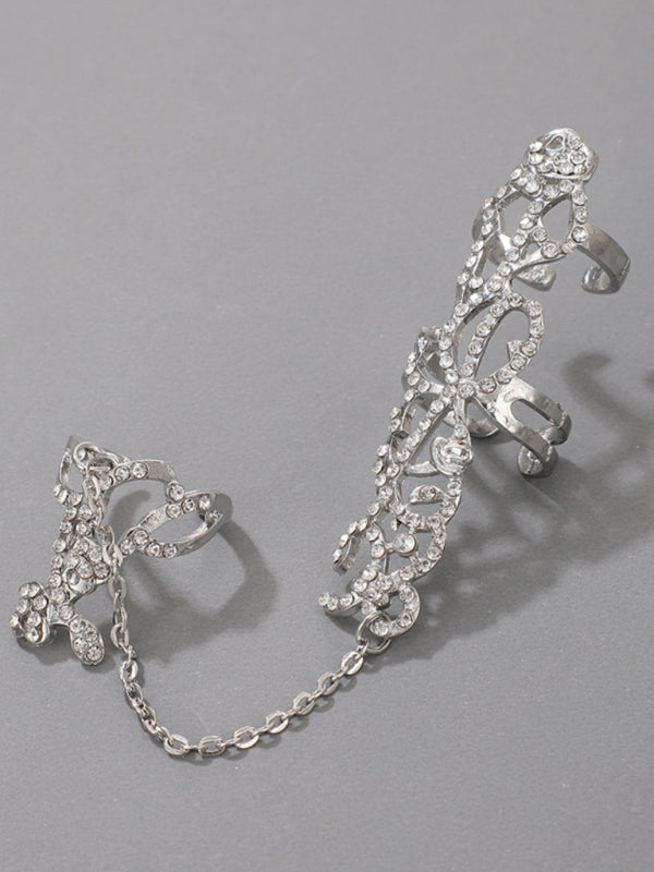 Exaggerated personality ring flower chain temperament fashion hollow carved with ring jewelry - Hiccupzz