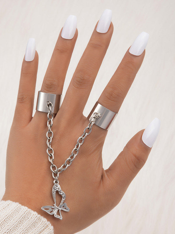 Exaggerated Personality Ring Chain Temperament Fashionable Ring Jewelry - Hiccupzz