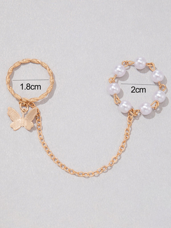 Exaggerated Personality Ring Chain Temperament Fashionable Ring Jewelry - Hiccupzz