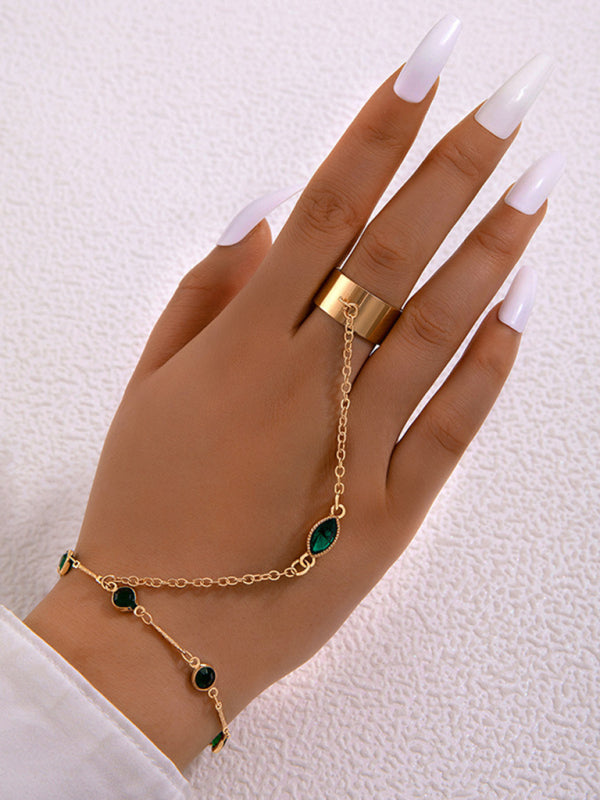 Exaggerated Personality Ring Chain Temperament Fashionable Ring Jewelry - Hiccupzz