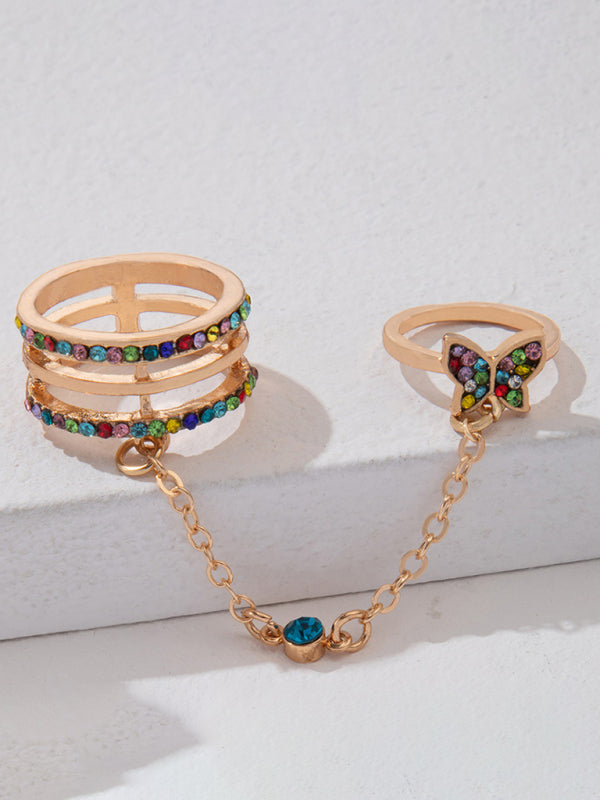 Exaggerated Personality Ring Chain Temperament Fashionable Ring Jewelry - Hiccupzz