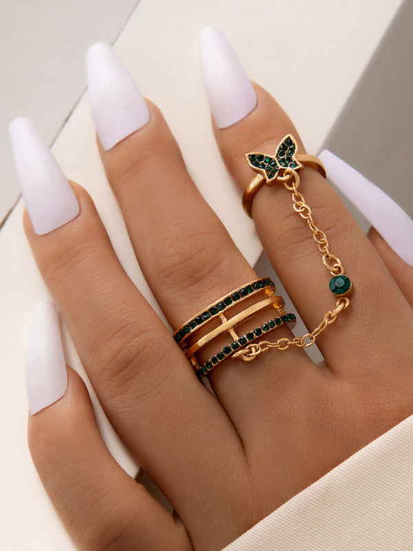 Exaggerated Personality Ring Chain Temperament Fashionable Ring Jewelry - Hiccupzz