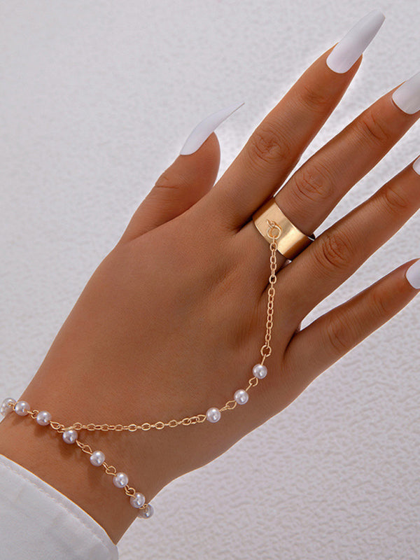 Exaggerated Personality Ring Chain Temperament Fashionable Ring Jewelry - Hiccupzz