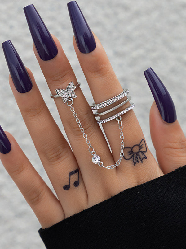 Exaggerated Personality Ring Chain Temperament Fashionable Ring Jewelry - Hiccupzz