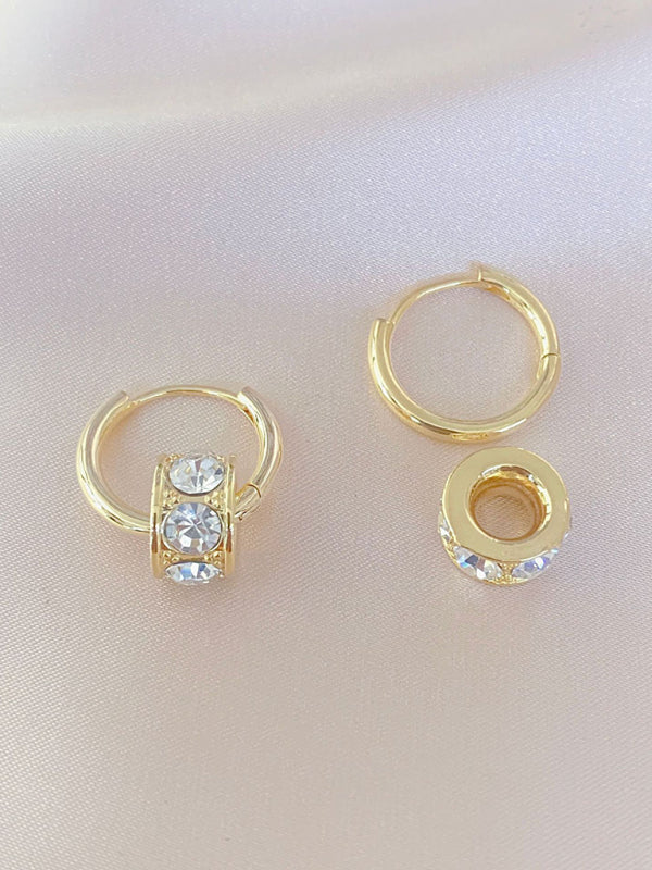 New simple and versatile diamond hoop earrings - Hiccupzz