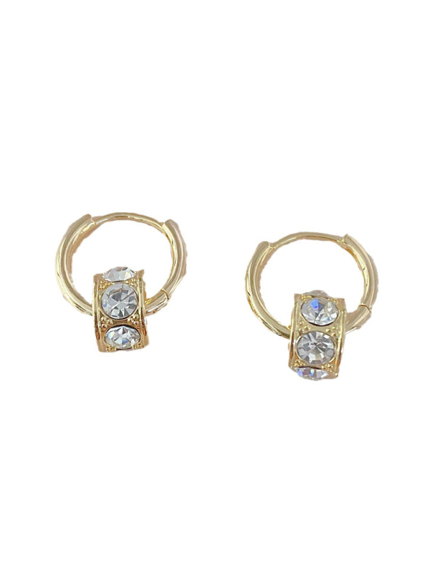 New simple and versatile diamond hoop earrings - Hiccupzz