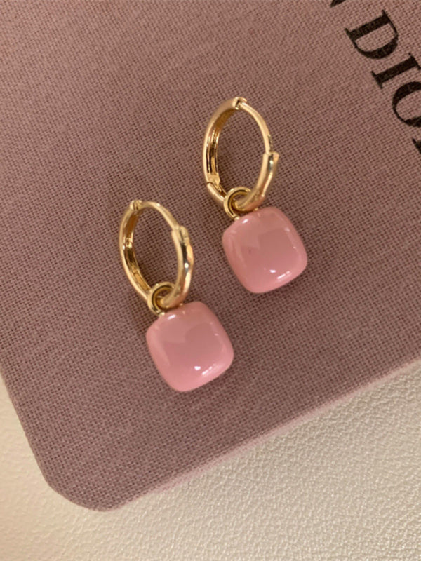 New French drip glaze red love retro earrings - Hiccupzz