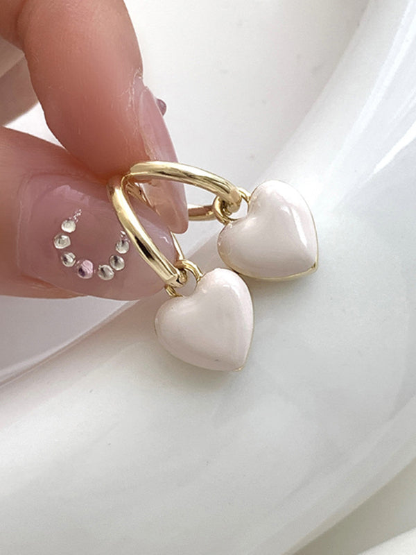 New French drip glaze red love retro earrings - Hiccupzz