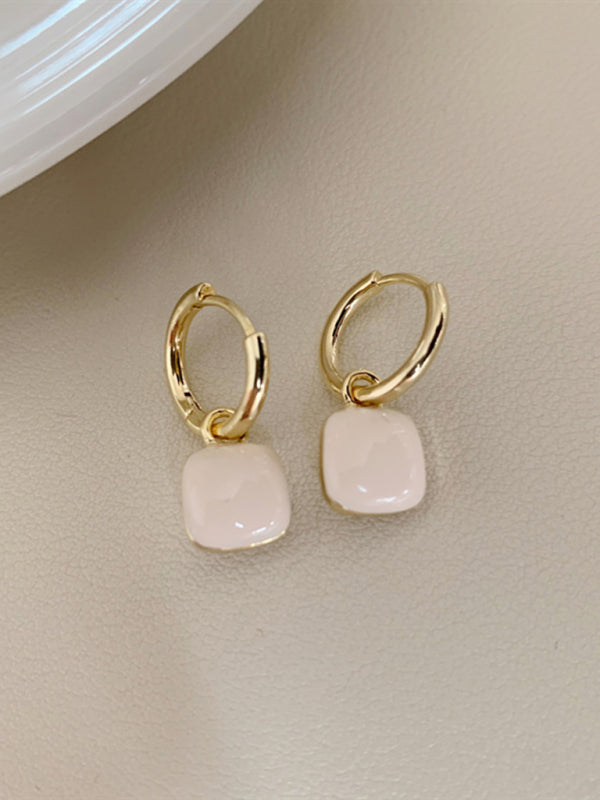 New French drip glaze red love retro earrings - Hiccupzz