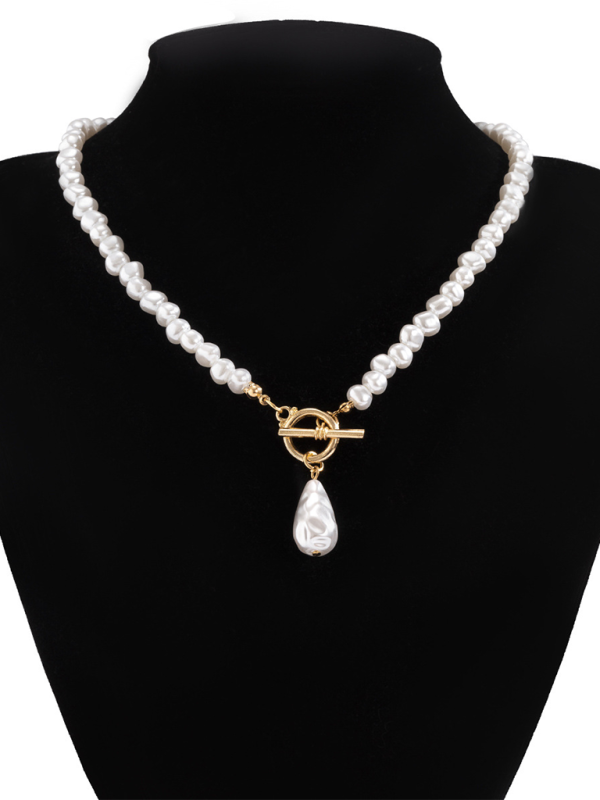 Baroque shaped pearl necklace creative irregular chain clavicle necklace - Hiccupzz