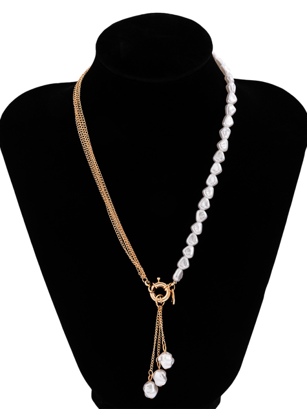 Baroque shaped pearl necklace creative irregular chain clavicle necklace - Hiccupzz