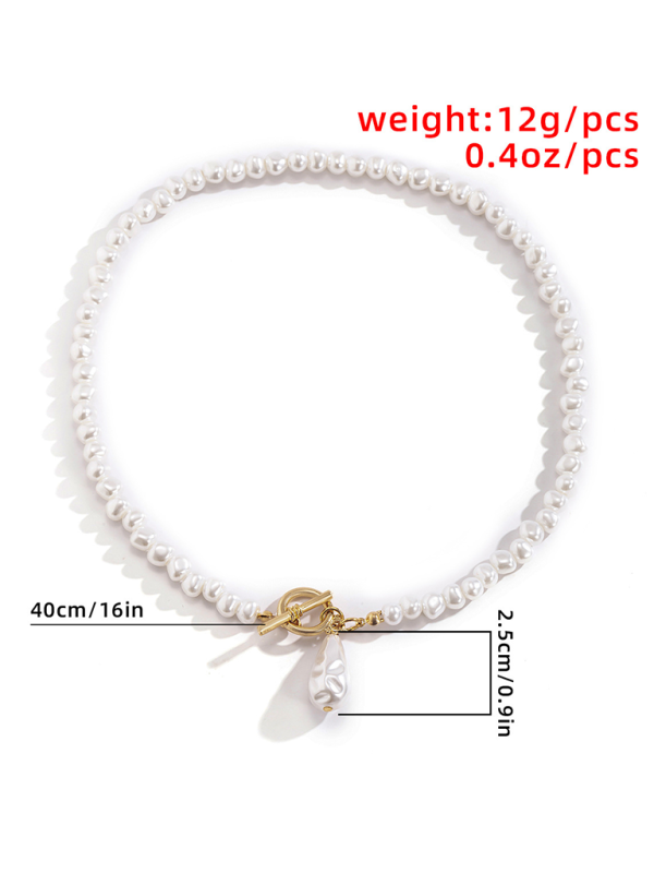 Baroque shaped pearl necklace creative irregular chain clavicle necklace - Hiccupzz