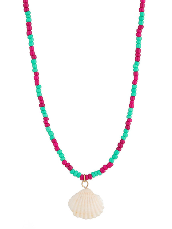 New shell detachable stacked beaded necklace - Hiccupzz
