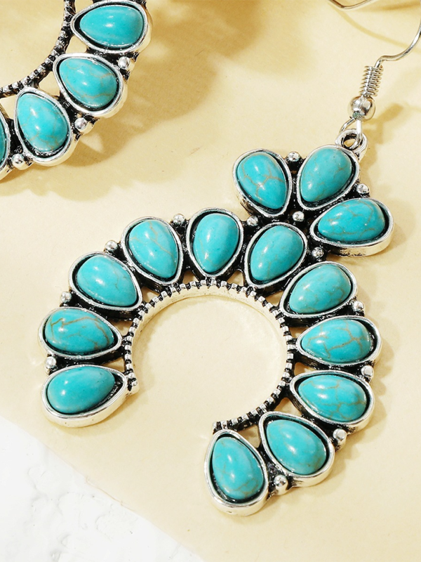 Bohemian vintage ethnic turquoise earring set - Hiccupzz