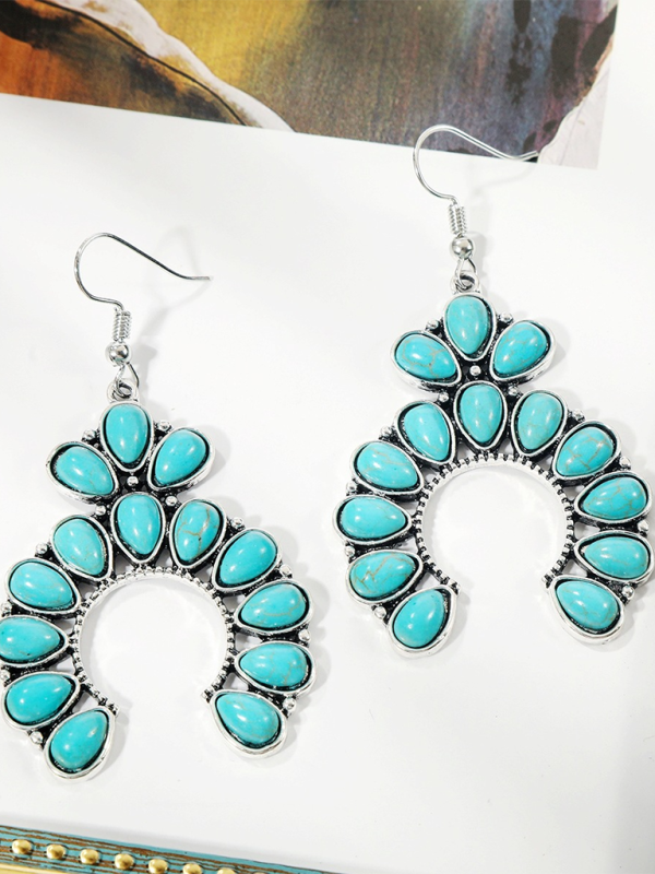 Bohemian vintage ethnic turquoise earring set - Hiccupzz
