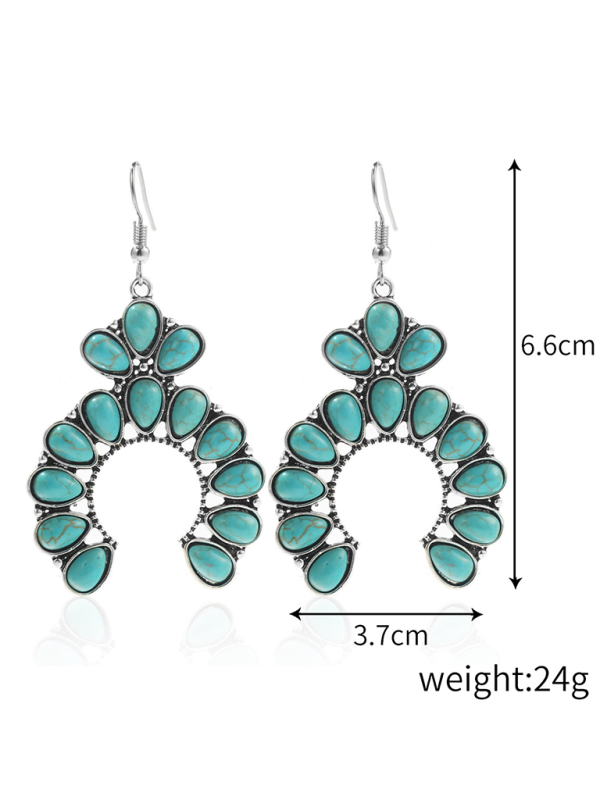 Bohemian vintage ethnic turquoise earring set - Hiccupzz