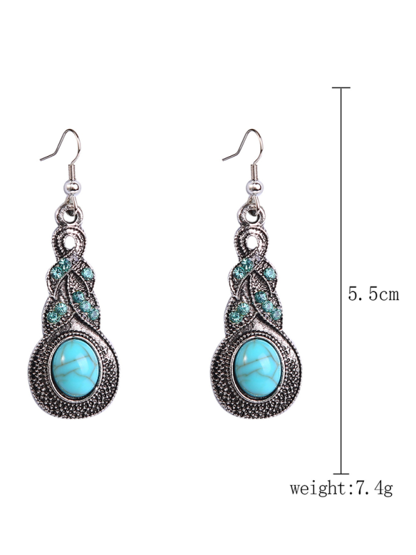 Bohemian vintage ethnic turquoise earring set - Hiccupzz