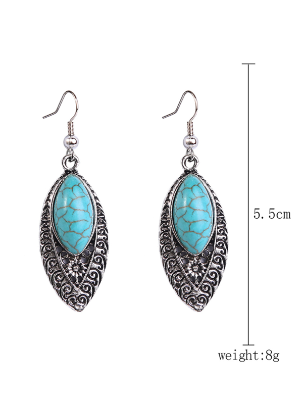 Bohemian vintage ethnic turquoise earring set - Hiccupzz