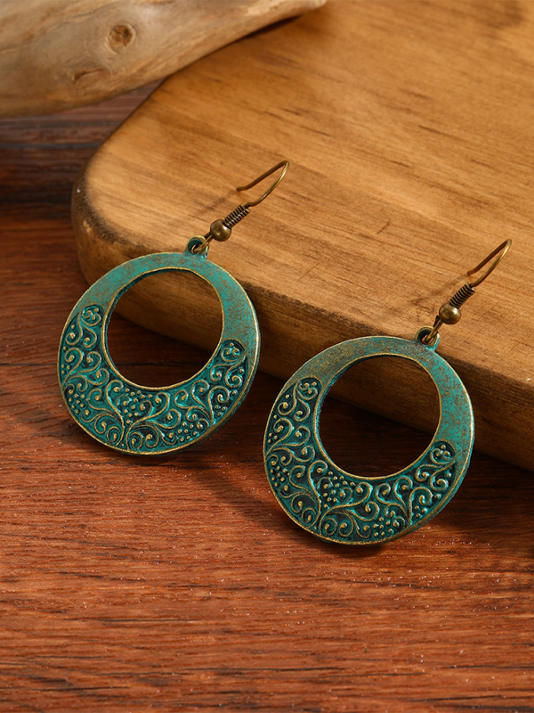 Bohemian vintage ethnic turquoise earring set - Hiccupzz