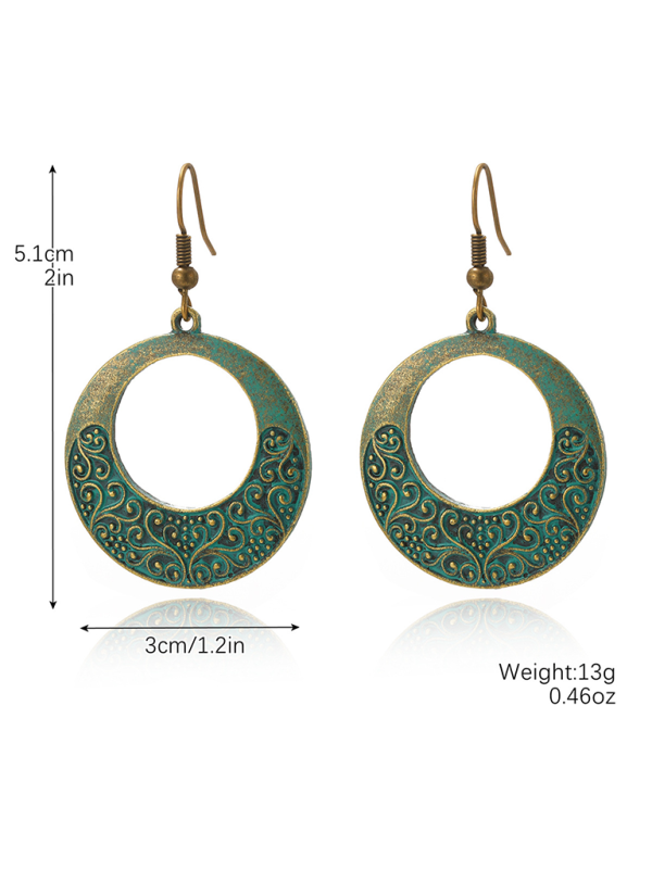 Bohemian vintage ethnic turquoise earring set - Hiccupzz