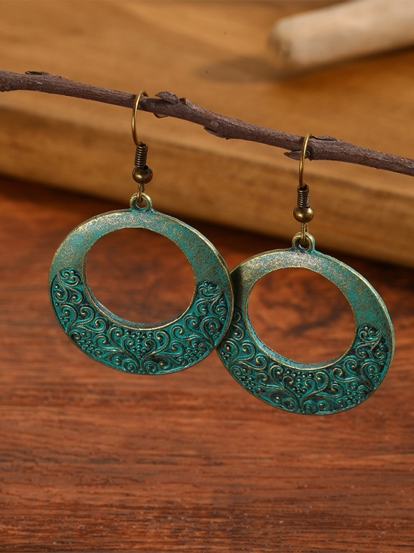 Bohemian vintage ethnic turquoise earring set - Hiccupzz