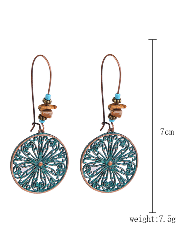 Bohemian vintage ethnic turquoise earring set - Hiccupzz