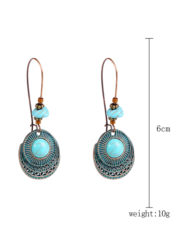 Bohemian vintage ethnic turquoise earring set - Hiccupzz