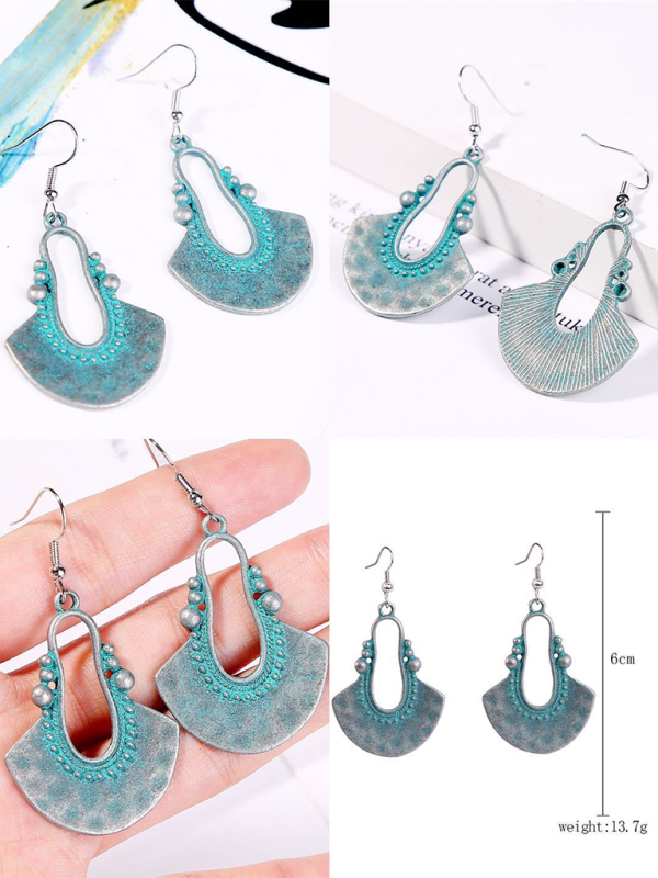 Bohemian vintage ethnic turquoise earring set - Hiccupzz