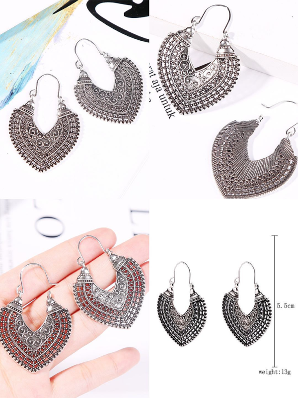 Bohemian vintage ethnic turquoise earring set - Hiccupzz