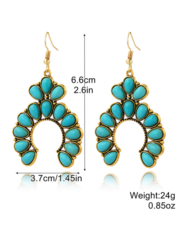 Bohemian vintage ethnic turquoise earring set - Hiccupzz