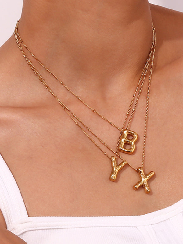 New stainless steel plated 24 letters balloon letter pendant necklace - Hiccupzz
