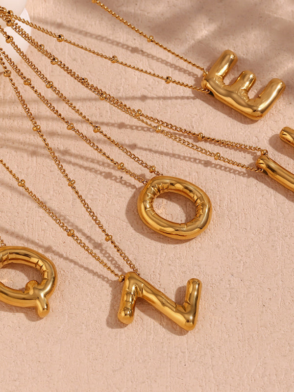 New stainless steel plated 24 letters balloon letter pendant necklace - Hiccupzz
