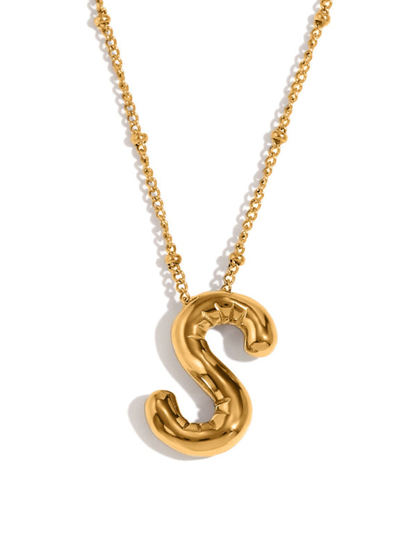New stainless steel plated 24 letters balloon letter pendant necklace - Hiccupzz