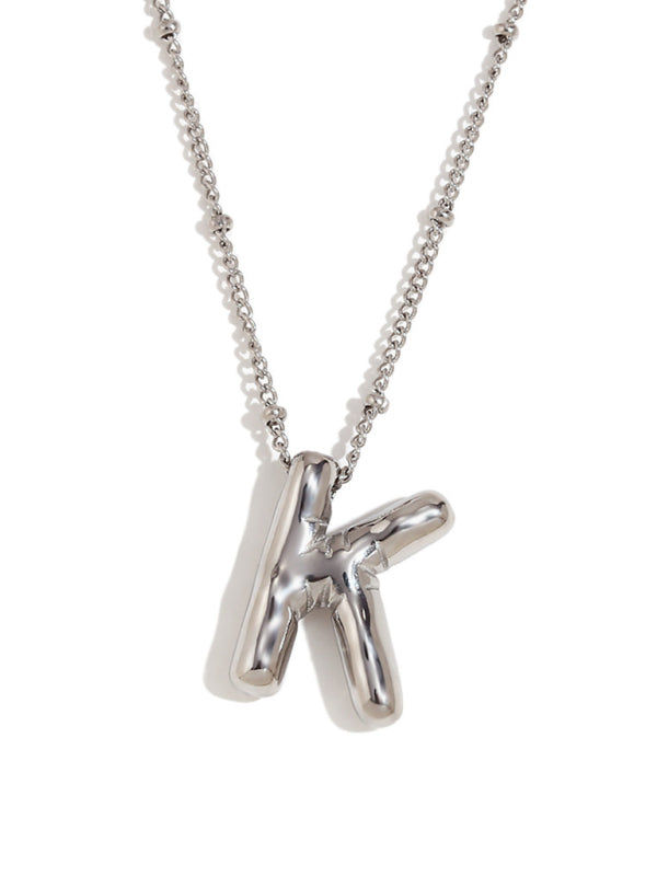 New stainless steel plated 24 letters balloon letter pendant necklace - Hiccupzz