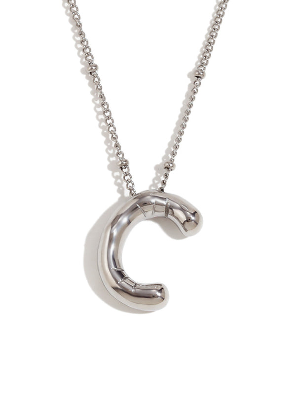 New stainless steel plated 24 letters balloon letter pendant necklace - Hiccupzz