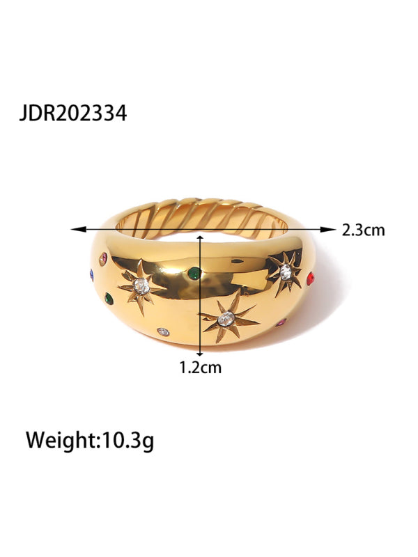 Fashionable zircon ring INS internet celebrity ring pair ring jewelry - Hiccupzz