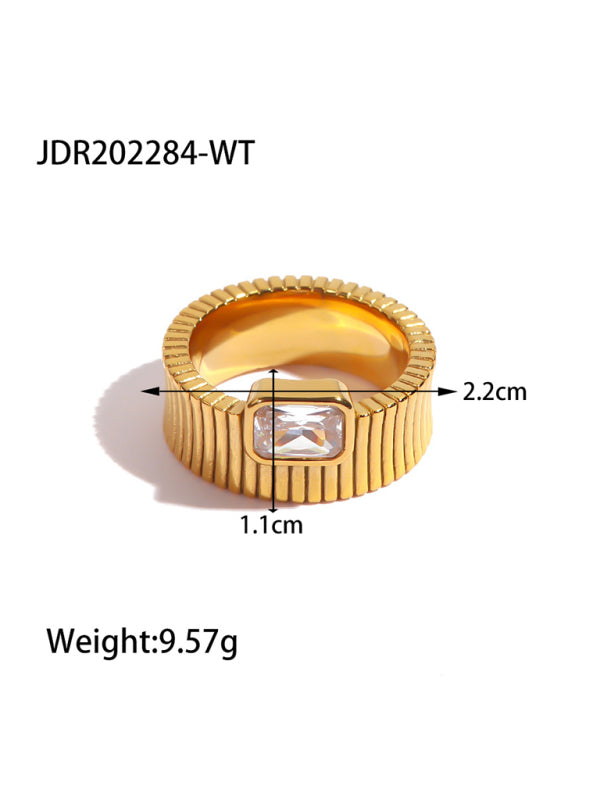 Fashionable zircon ring INS internet celebrity ring pair ring jewelry - Hiccupzz