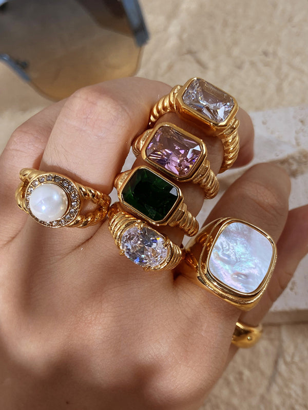 Fashionable zircon ring INS internet celebrity ring pair ring jewelry - Hiccupzz
