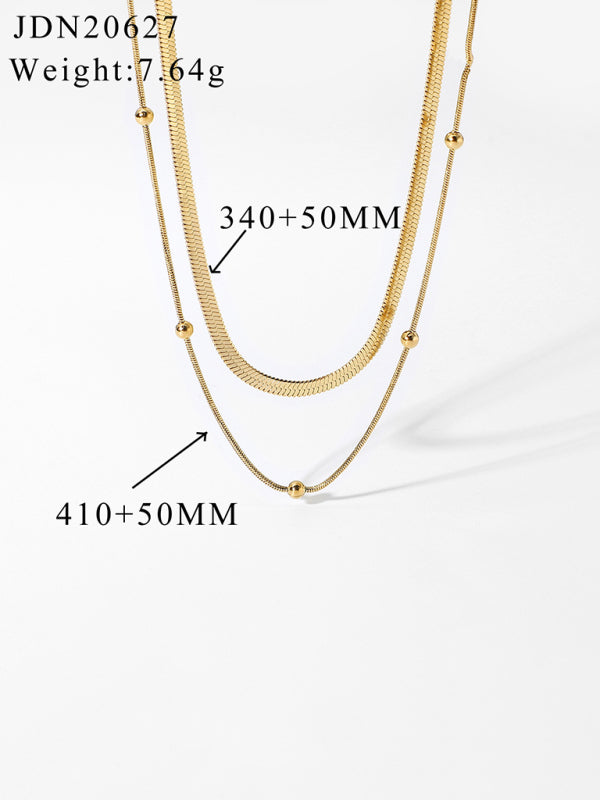 INS new fashion stacked ball bead chain jewelry snake chain choker necklace - Hiccupzz