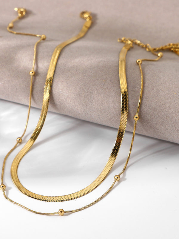 INS new fashion stacked ball bead chain jewelry snake chain choker necklace - Hiccupzz