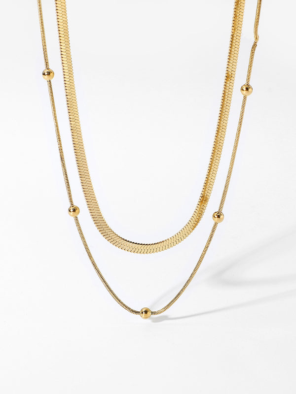 INS new fashion stacked ball bead chain jewelry snake chain choker necklace - Hiccupzz