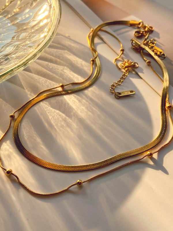 INS new fashion stacked ball bead chain jewelry snake chain choker necklace - Hiccupzz