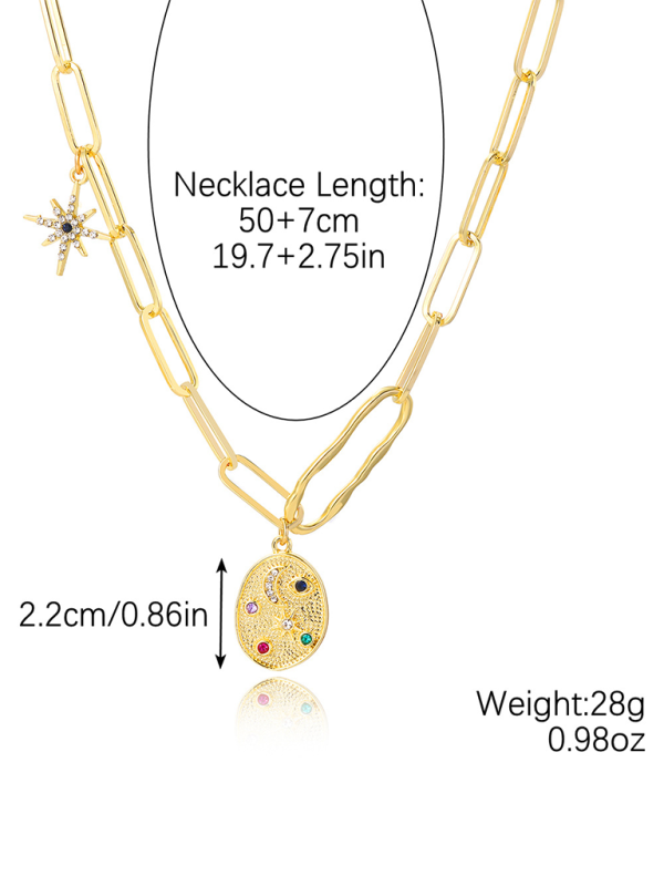 New Bohemian Metal Ancient Coin Multi-Pendant Devil's Eye Necklace - Hiccupzz