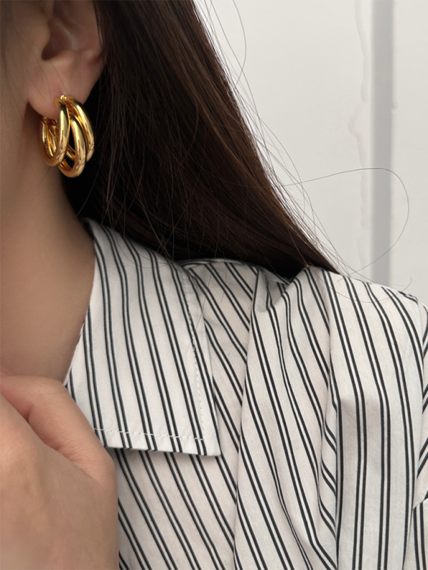 Women's knotted multi-layered geometric dangling earrings - Hiccupzz