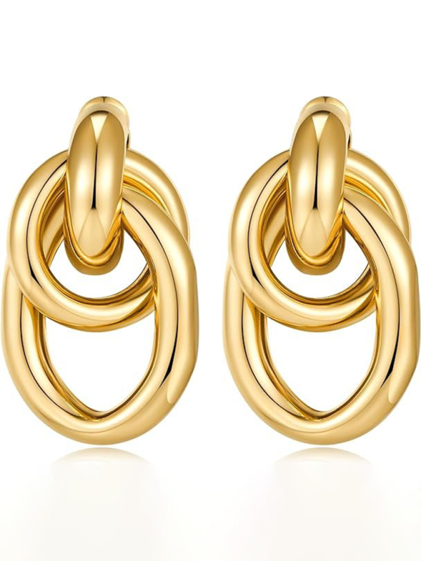 Women's knotted multi-layered geometric dangling earrings - Hiccupzz