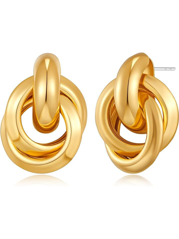 Women's knotted multi-layered geometric dangling earrings - Hiccupzz
