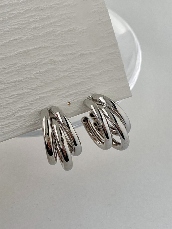 Women's knotted multi-layered geometric dangling earrings - Hiccupzz