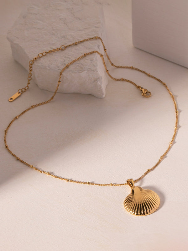New Summer Beach Ocean Metallic Shell Necklace - Hiccupzz